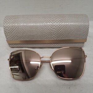 Jimmy Choo Alexis/s DDBSQ Rose Gold Mirror Sunglasses with Case